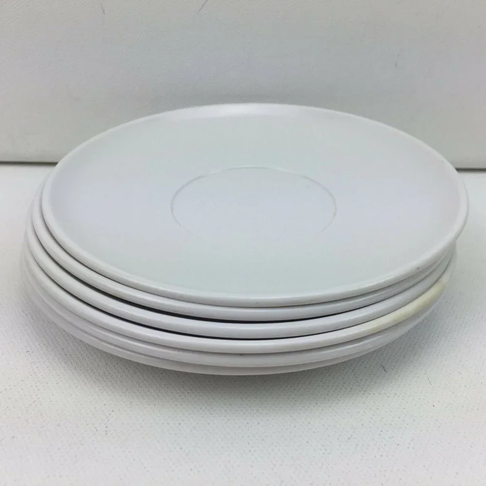 Vintage White Melamine Saucer Plates Lot 6  Melmac RV Camper Camping